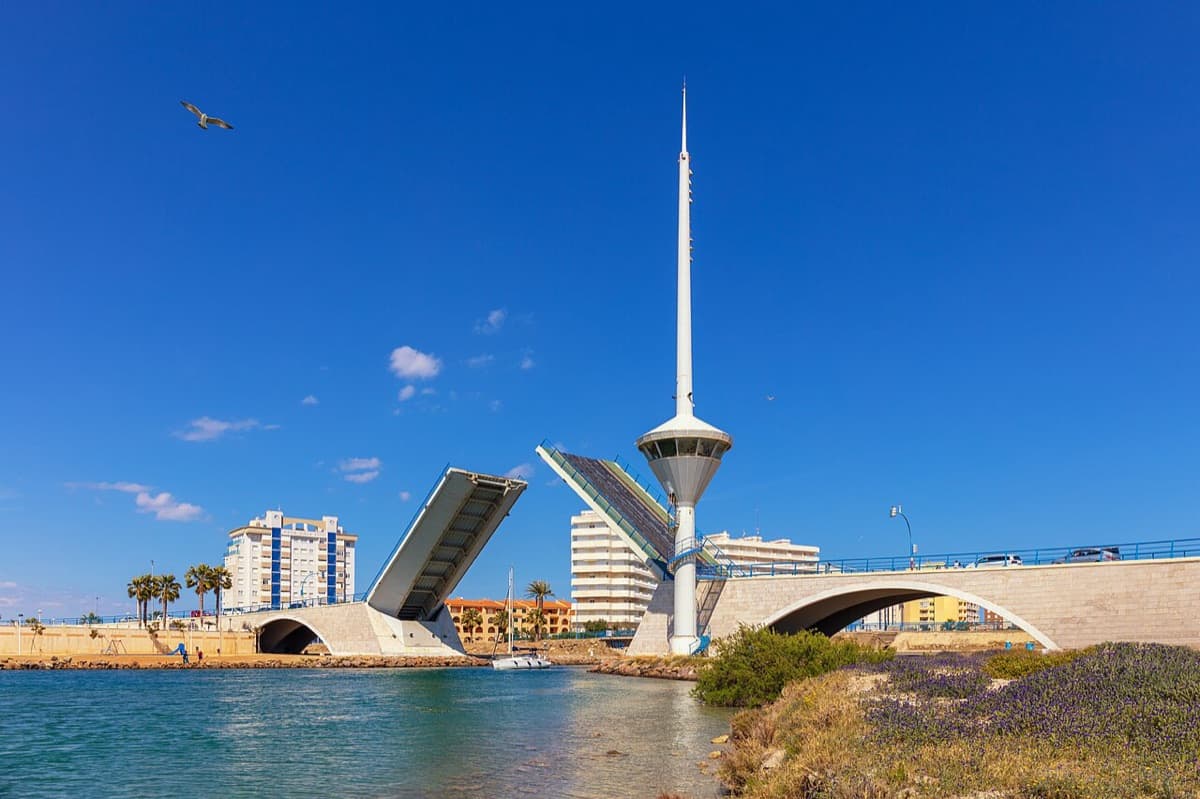 Puente del Estacio, en La Manga del Mar Menor